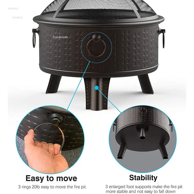 Kültéri Faszén Grillezett Tűzlemez Máglya Fazék Kályha Terasz Melegítők Otthoni Tűzifák Fűtőberendezés Téli Beltéri Fűtési Tűzhely - Image 2