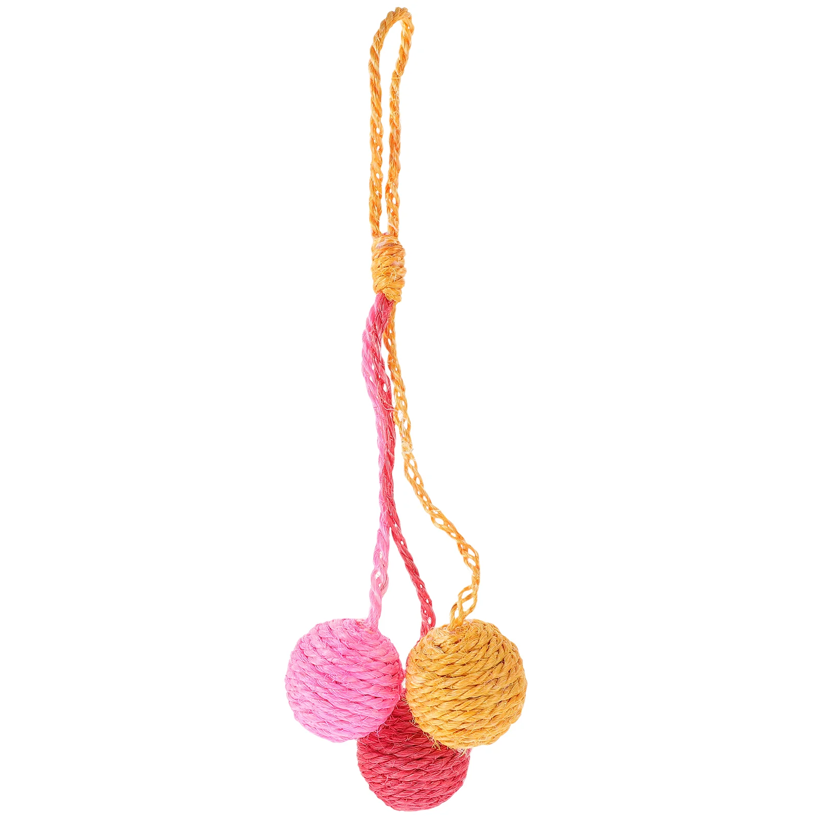 

Cat Toy Ball Multi-color Hanging Sisal Ball Interactive Small Cats Ball Toy Cat Training Toy Ball
