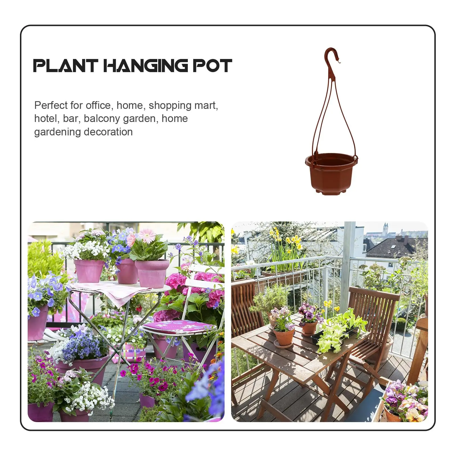 6 Sets Chlorophytum Pot Artificial Plants Outdoor Hanging Succulents Flower Basket Flowerpot Ceiling Pendant Plastic Container 4