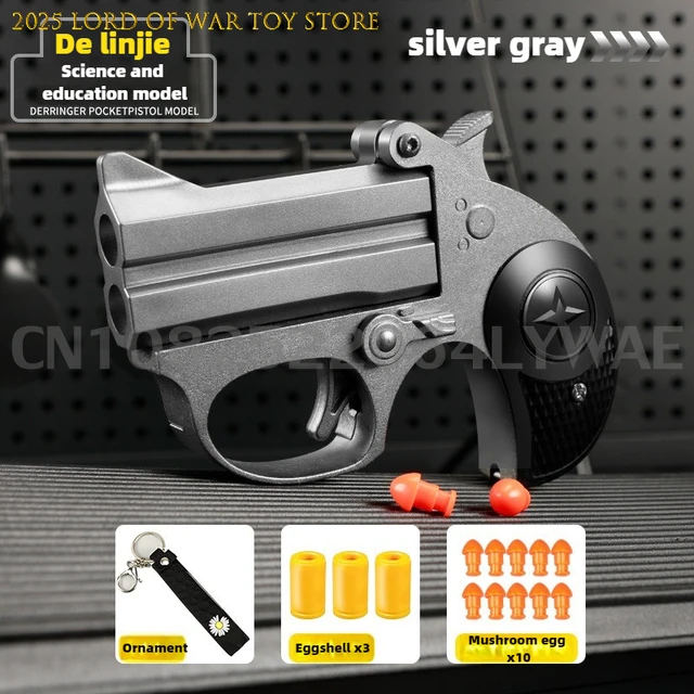 Children Portable Deringer Launcher Mini Manual Soft Bullet Shell Ejection Toy Gun Boy Small Pistol Pocket Model Christmas Gift 4