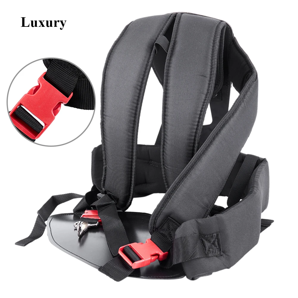 Confortable Grass Trimmer Shoulder Strap Adjustable Double Shoulder Harness Lawn Mower Brush Cutter Carry Belt Garden Tool Parts mower lifting ring kit grass trimmer harness hook clip bracket 26mm shaft brushcutter lawn mower shoulder strap belt clips