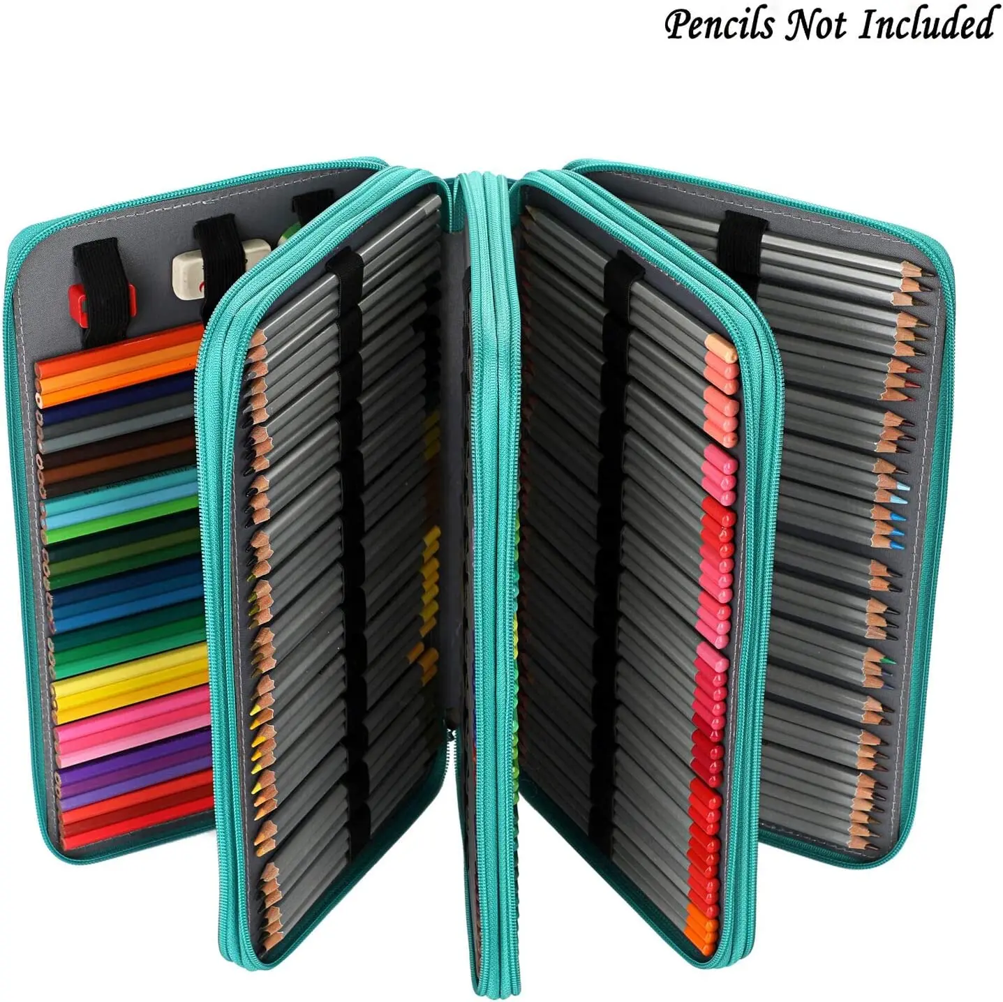 300 Slots Colored Pencil Organizer - Deluxe PU Leather Pencil Case Holder  with Handle Strap Pencil Box Large for Colored Pencils - AliExpress