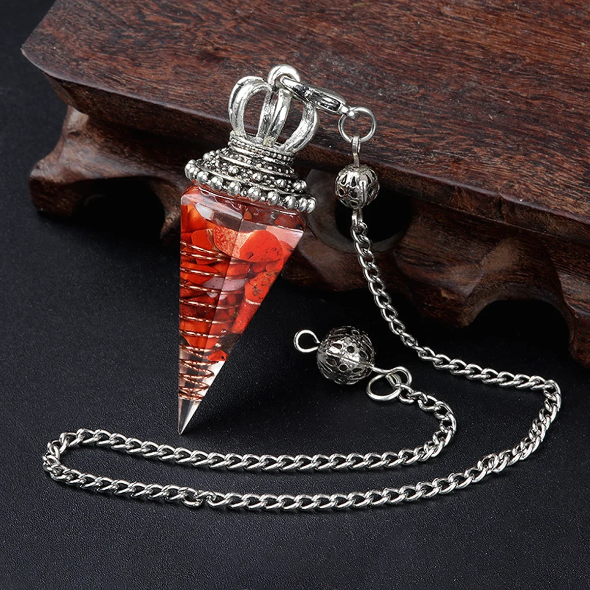 5PCS Wholesale Healing Crystals Pendulum Dowsing Divination Quartz 7 Chakra Natural Turquoise Antique Reiki Pendant Pendulo