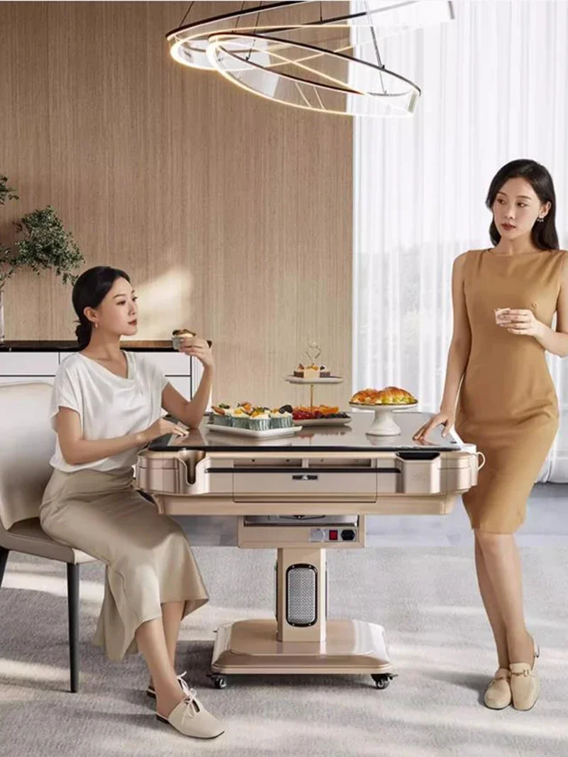 

Brain Power Dining Table Fold Mobile Home Mahjong Table Automatic Shuffling Power-driven Mesa De Mahjong Home Furniture LVMC