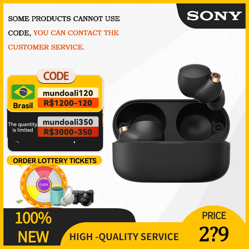  Sony WF-1000XM4 Earphone Bluetooth Wireless Headphones Noise Canceling Truly Wireless Earbud Headphones with Alexa Built-in XM4 