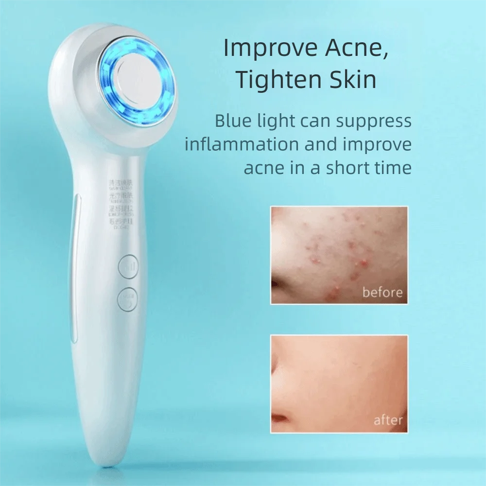 Multifunctional 2 in 1 Facial Massager LED Hand Held Face Beauty Device Rechargeable Facial Lifting Massager Face Spa