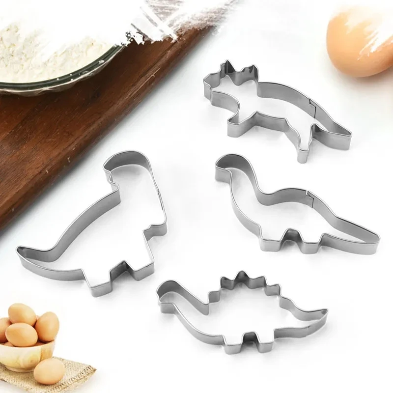 

Cartoon Dinosaur Cookie Cutter Stainless Steel Biscuit Mold Household Cute Animal Kids Gifts For Home DIY Handmade Baking Tools