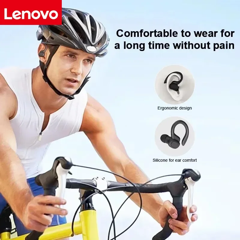 Lenovo Original Sports Wireless Earphones with Mics,Button Control, LED Power Display,Hifi Stereo Sound Bluetooth 5.3 TWS Headph