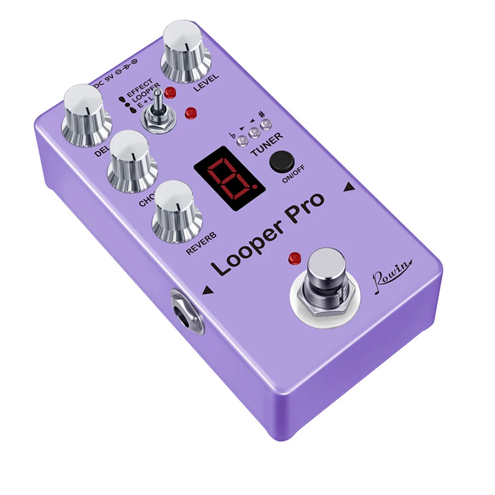 

ROWIN Looper Pro Effect Pedal with 40s Loop Recording Reverb Chorus Delay and Tuner Professional Quality Sound