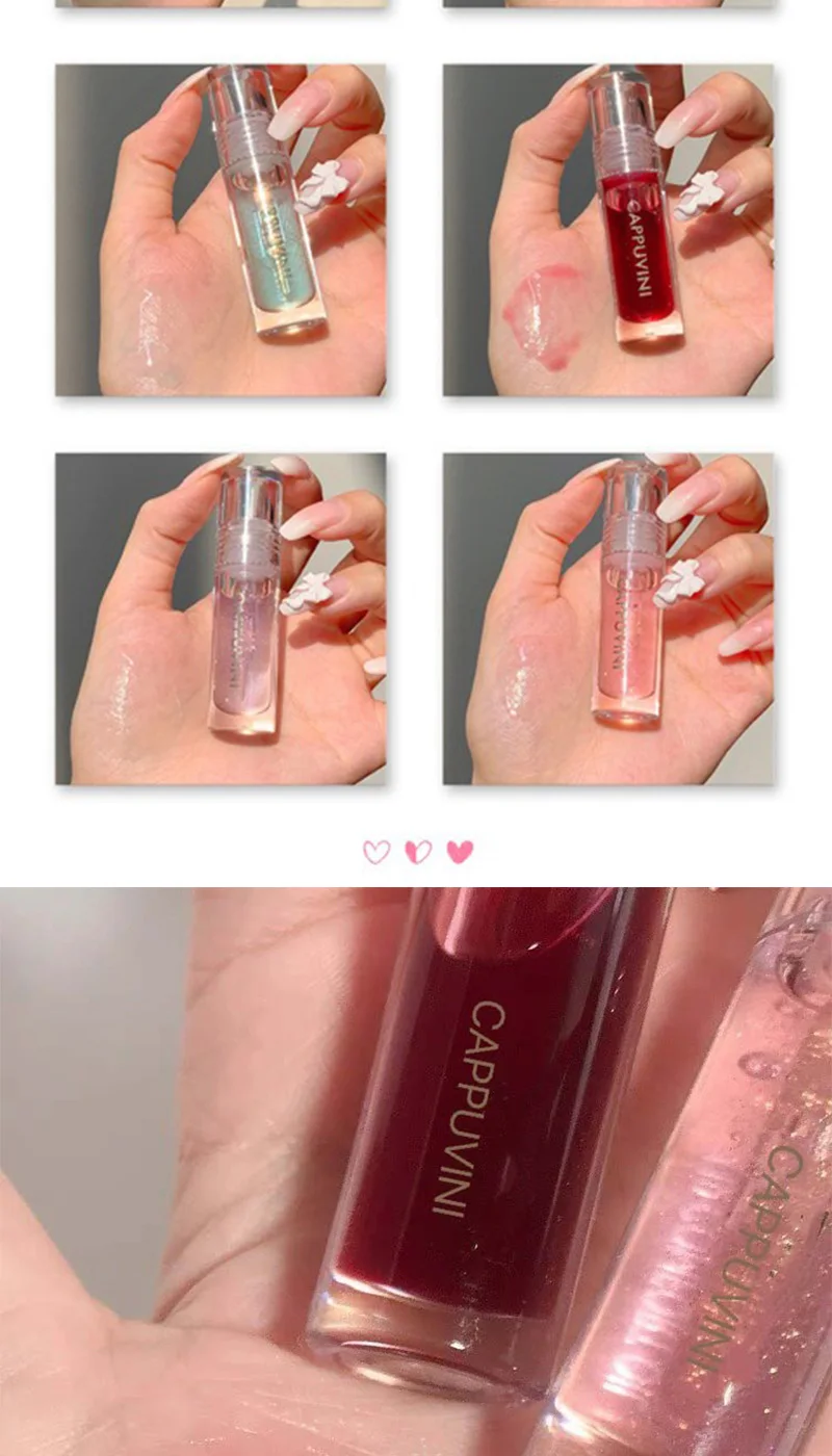 Description Picture 3 of itemCappuvini Ice Stick Shape Lip Oil Balm Transparent Texture Moisturizing Hydrating Luminous Lips Long-Lasting Moisture,