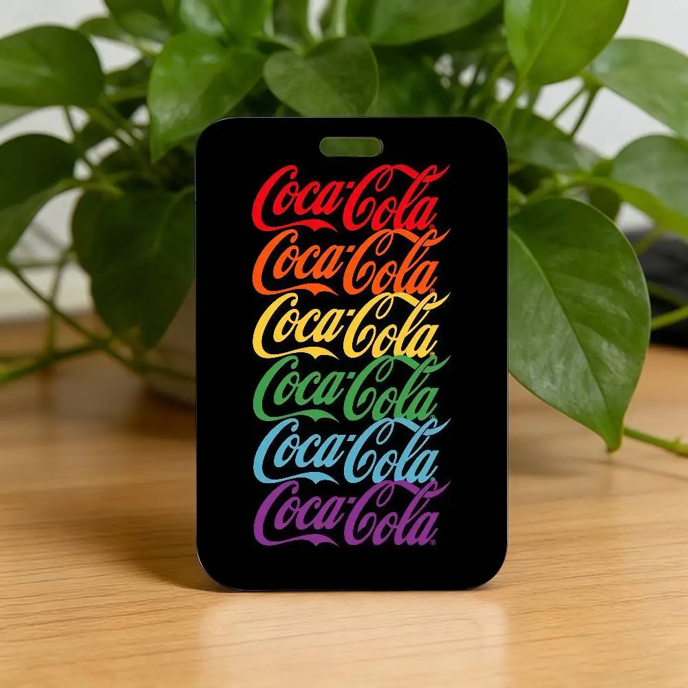 Modischer roter Coca-Cola Ausweishalter mit Umhängeband, Schlüsselanhänger, Arbeitsausweishülle, Geschenk – Detail 6