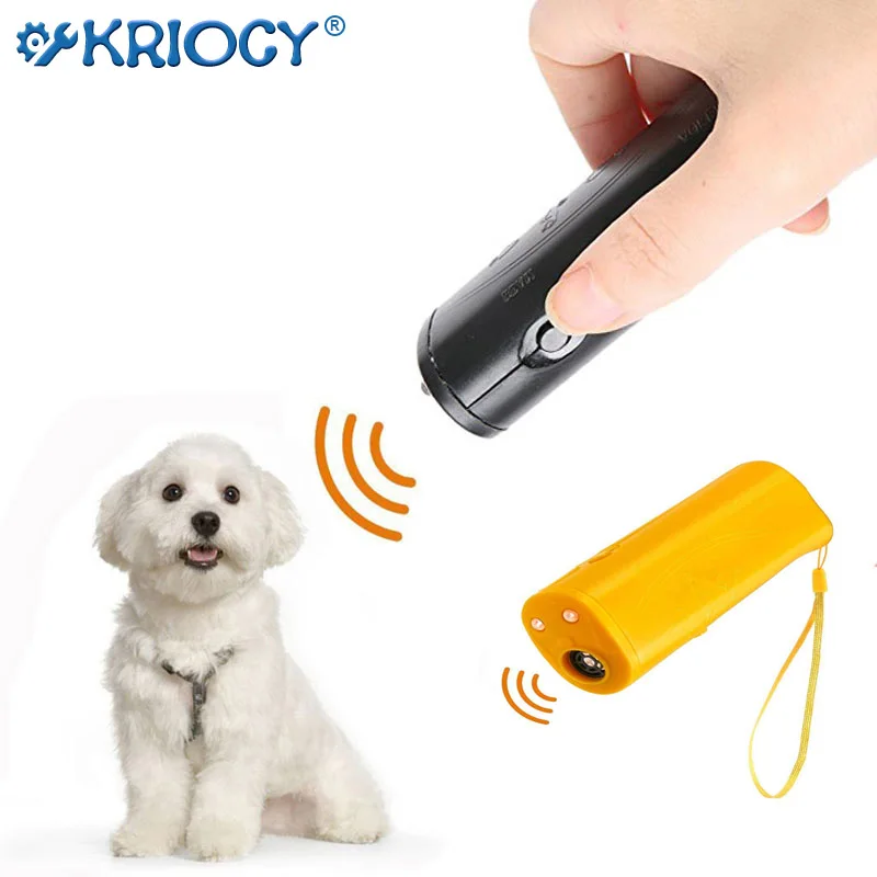 3 in 1 et Dog Anti Barking Device Ultrasonic Dog Repeller Stop Bark Control Training Supplies With LED Flashlight For Pet Dog Repeller