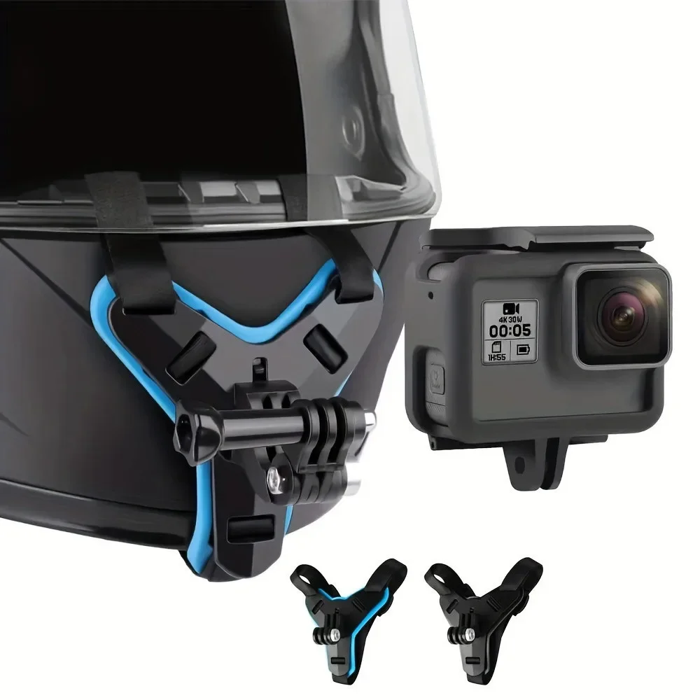 Tripod Mount Adapter Motorcycle Helmet Chin Strap Mount For GoPro Hero 12 11 10 9 8 7 6 5 Black DJI Osmo Insta360 AKASO YI Action Camera