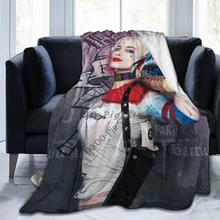 

Harley Joker Villain Quinns Throw Blanket Fuzzy Warm Throws for Winter Bedding 3D Printing Soft Micro Fleece Blanket
