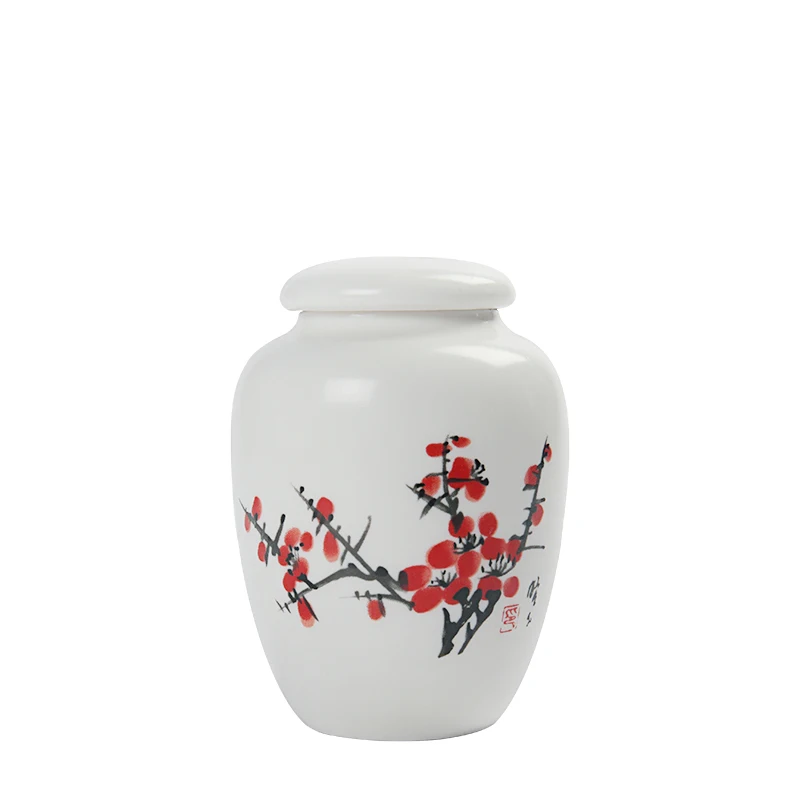 Tea tin box tea canister ceramic storage jar airtight container fragrance powder jar Mini Portable Tea Can Ceramic Small Fragrant Powder Sealed Storage Can Pu'er Black Tea Green Storage