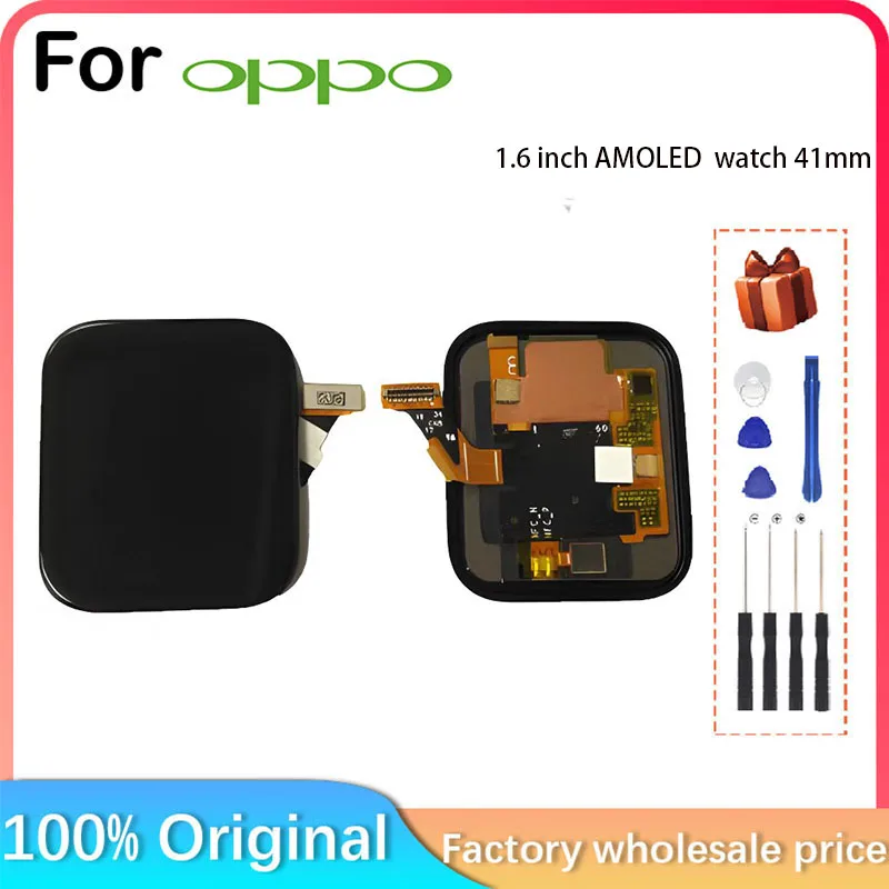 

1.6 inch AMOLED for OPPO watch 41mm accessory LCD touch screen digitizer sensor panel glass cover display