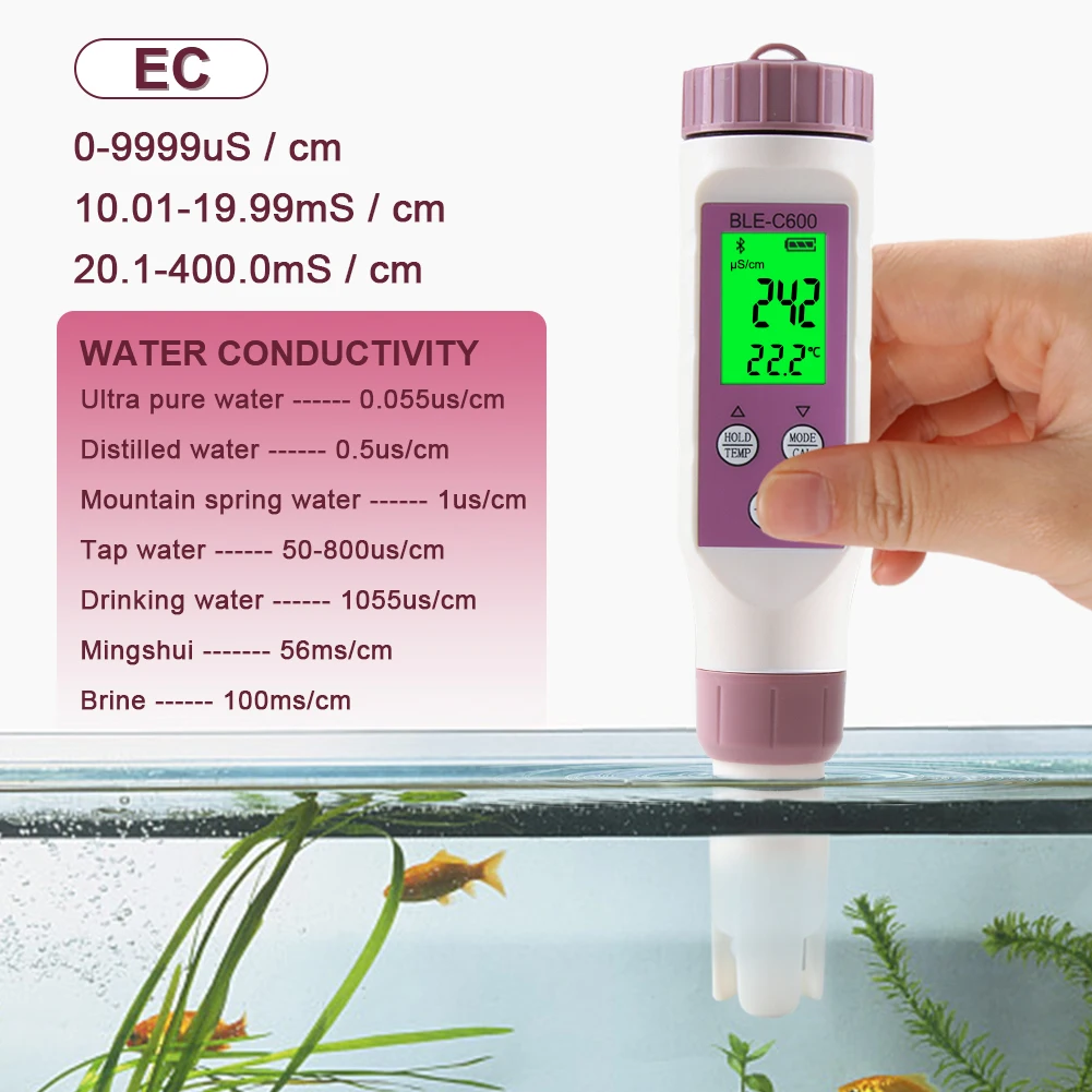 7-in-1/5-in-1 Bluetooth PH Meter Smart PH EC TDS ORP SALT S.G TEMP Water Quality