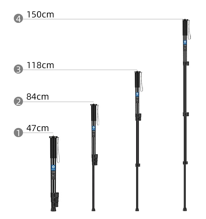 Aluminum Hunting Shooting Accessory V Shaped Rotating Yoke Monopod Telescopic Shooting Stick Hunting Stick with Shoulder Strap