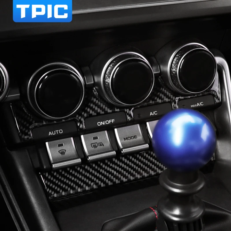 스바루 BRZ/Toyota GR86 2021-2025 용 TPIC 탄소 섬유 센터 콘솔 에어컨 트림 스티커 자동차 인테리어 튜닝 액세서리