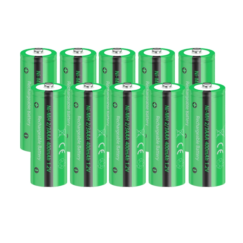 Rechargeable Nickel Metal Hydride Batteries 4/10/20PC PKCELL 1.2V 400mAh 2/3 AAA Button top Solar Garden light Lamp