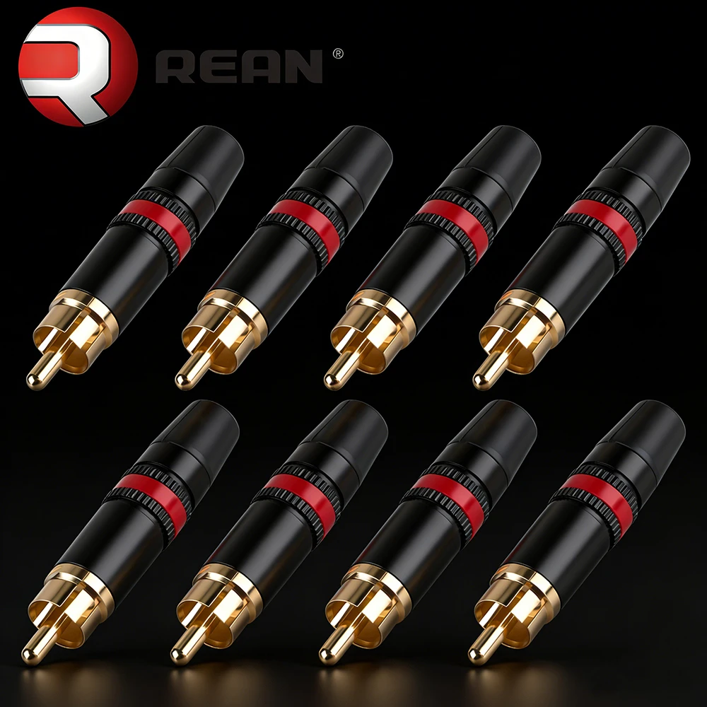 ▲ Neutrik REAN NYS373-2 NYS373-9 RCA 남성 플러그 골드 접점 금속 쉘 전문 오디오 커넥터 (앰프, CD 플레이어, DIY용)