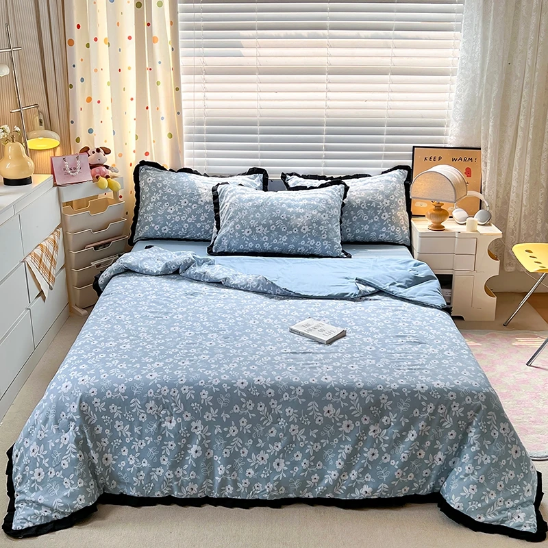 Floral Style Duvet Summer Comforter Single/Queen Size Quilts Quilted Blanket Skin-friendly Bedspread 여름이불(Pillowcase Need Order)