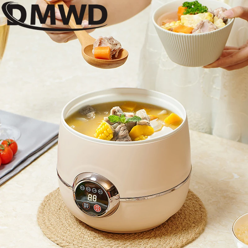 DMWD Mini Rice Cooker Automatic Household Kitchen Smart Electric Cooking machine 1-2 People Food Warmer Steamer 1.6L Rice Cooker 4