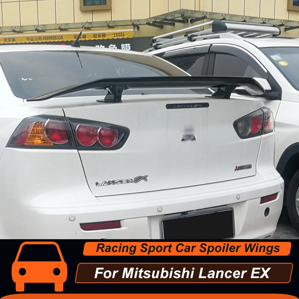 

For Mitsubishi Lancer EX 10th Rear Trunk Lid Duck Tail Lip Car Spoiler Wings Black Carbon Universal Exterior Tuning Accessories