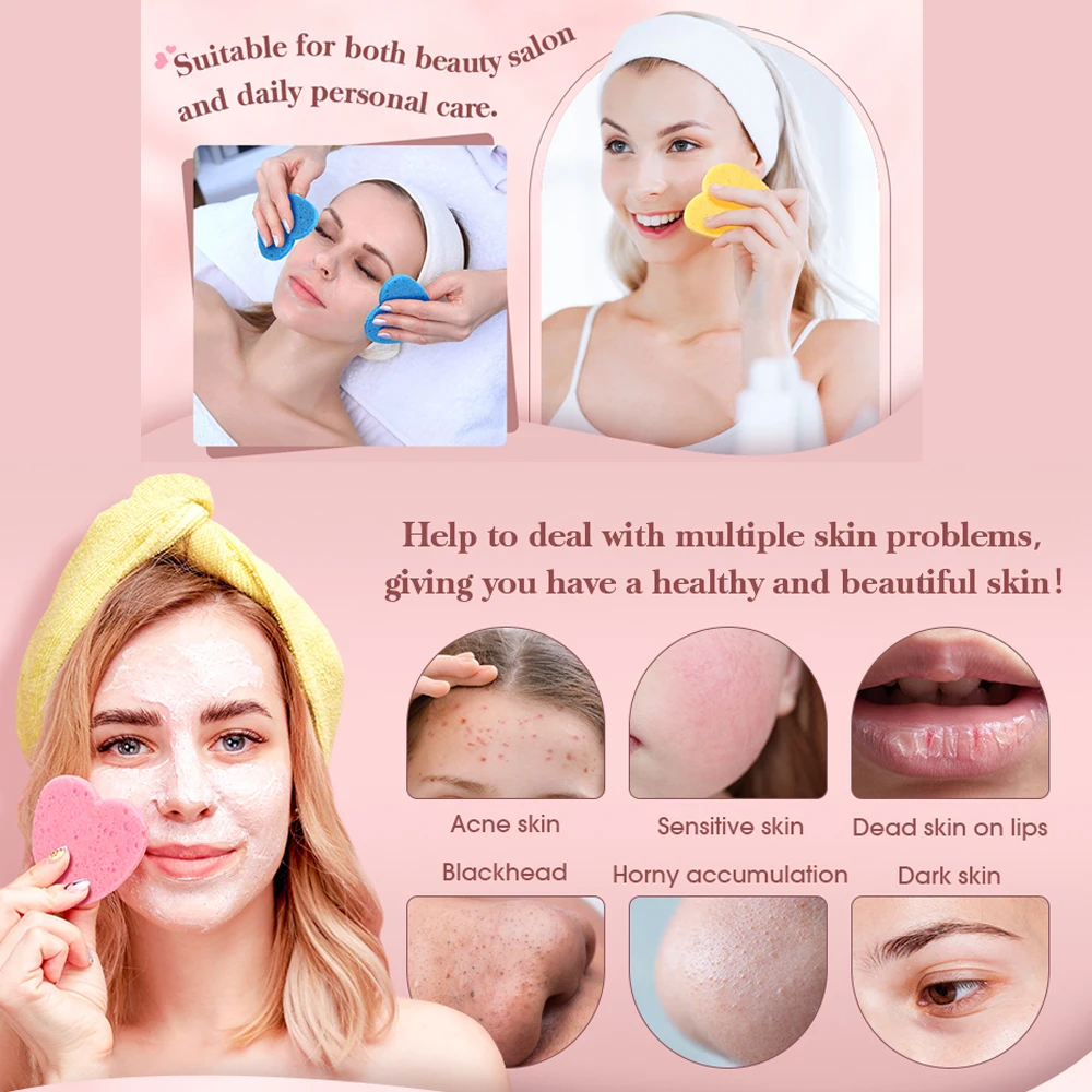 Powder puff 30-Count Compressed Facial Sponges, 100% Natural Cosmetic Spa Sponges for Facial Cleansing, Exfoliating Mask