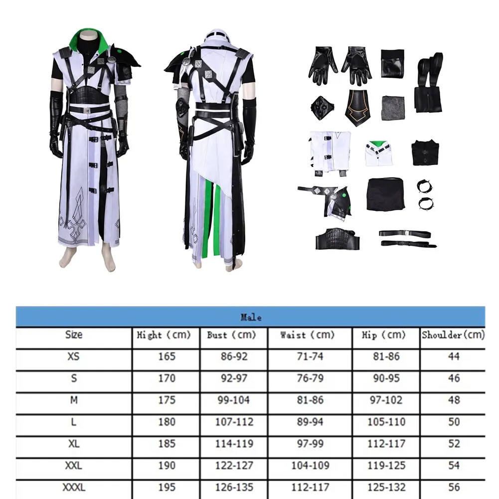 thumbnail image 1 of Juego para adultos Final Cos Cloud Strife Cosplay Juego de rol Zapatos Disfraz de Halloween Chaqueta Cinturón Guantes Trajes Hombres Carnaval Traje de fantasía, 1 of 5