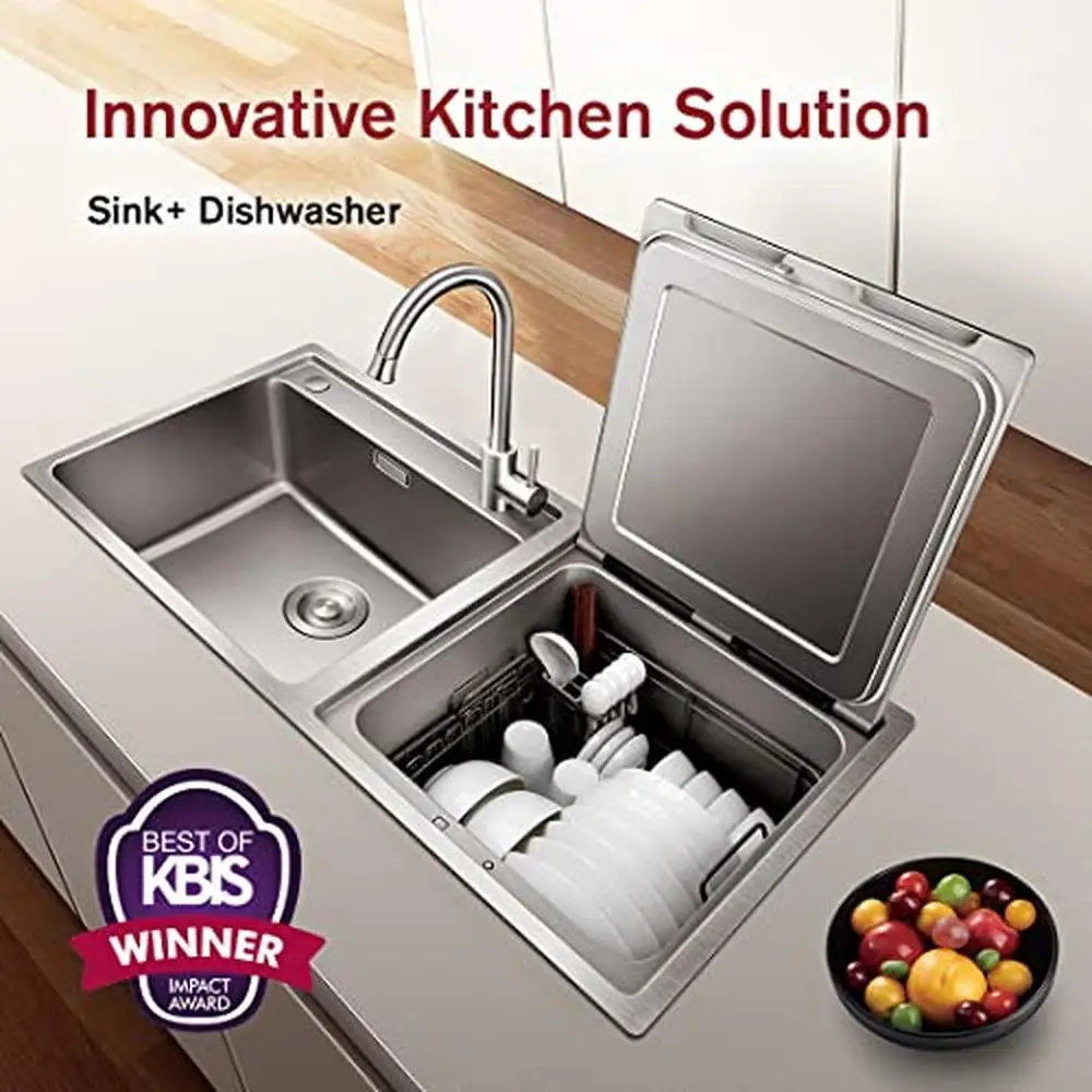 Kitchen Sink Dishwasher Combo Sanitizing Efficient Cleaning System Compact Design 2