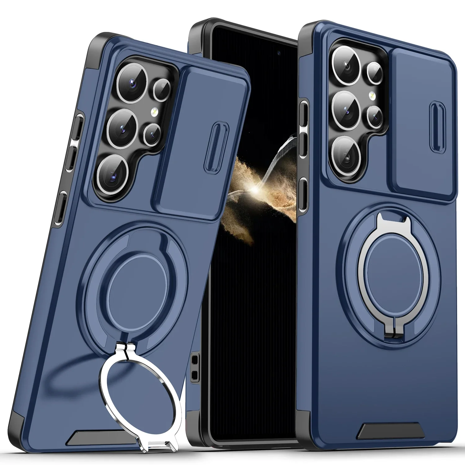 Fashion Metal Ring Kickstand Phone Case