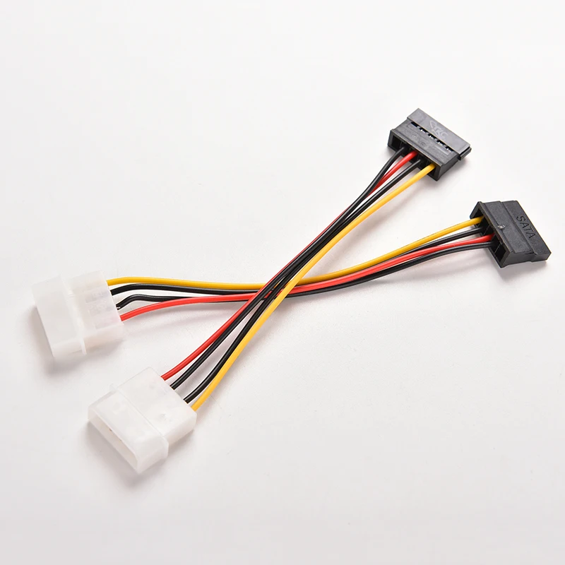 цена 2Pcs/lot 4 Pin IDE Molex to 15 Pin Serial ATA SATA HDD Hard Drive Power Adapter Cables