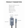 4K 60Hz HD Video Conversion Cable Typec To Hdmi Same Screen Cable TV Computer 2 Meters Braided Screen Projection Cable 2