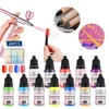 24 Colors Airbrush Nail Ink 10ML Nail Polish Paint Use For Airbrush Spray Gun Nail Art Color Paint Hollow Pattern Manicure Tool 5