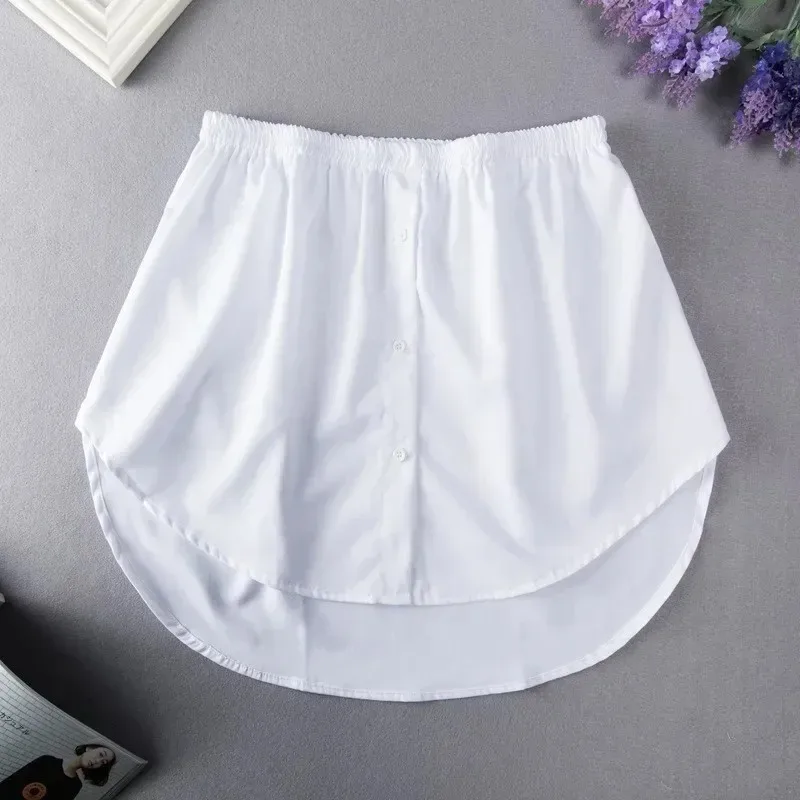 S-3XL Women Fake Shirt Hem Detachable Underskirt Irregular Skirt Tail Blouse Hem Extender Mini Skirt Layered Inner Layer