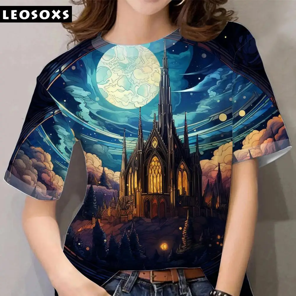 

Женская одежда, Всесезонная Повседневная Свободная Женская футболка с принтом и коротким рукавом, футболка с ручной росписью и геометрическим рисунком, стандартная и простая