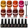 MEET ACROSS 9Pcs Auroras Cat Magnetic Gel Nail Polish Set 7ml Semi Permanent Varnish Shining Pink Blue Fairy Maget Gel Nails Kit 6