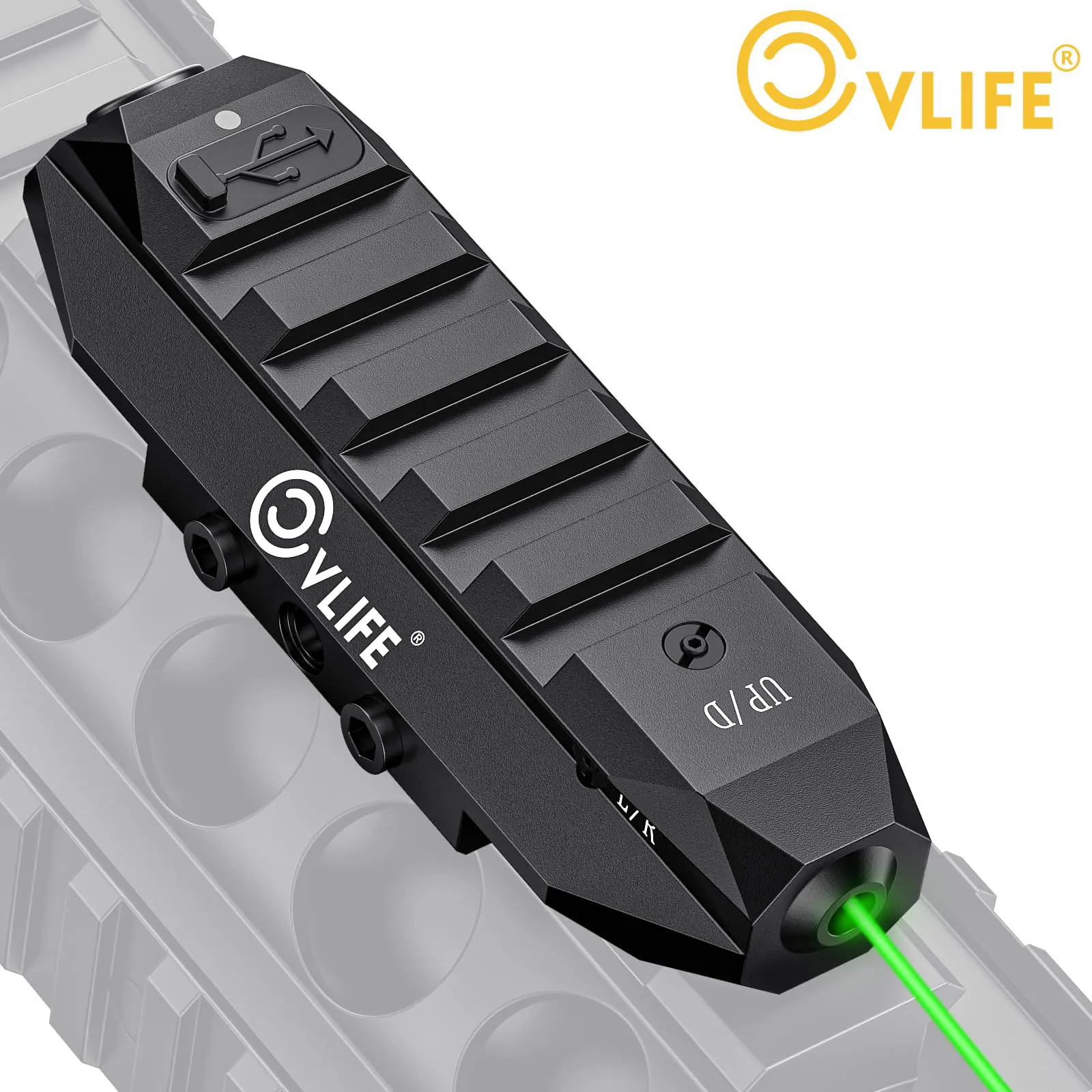 Picatinny Green Laser Sight for Rifle Tactical Rechargeable with Longer Battery Life with Strobe Mode Hunting
