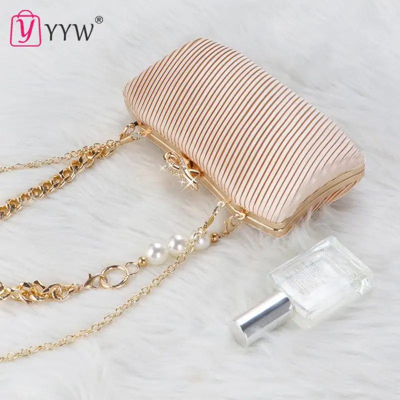 Elegant Pearl Evening Bags Rhinestone Hard-Surface Box Bags Handle Female Wedding Bag Shoulder Pouch Banquet Party Luxury Purse