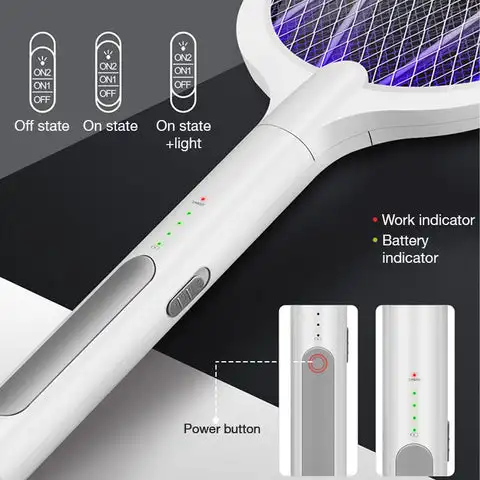 Description Picture 3 of itemUSB Electric Shock Mosquito Lamp Portable Handheld USB Charging Fly Swatter Electric Shock Triple-layer Mesh Lamp Home Tools