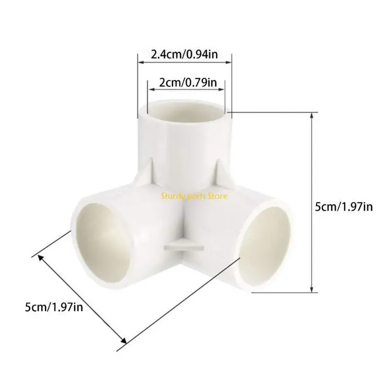 97QC PVC 3 Way Elbow Fittings PVC Corner Fittings 2pcs for DIY Plumbing Solution