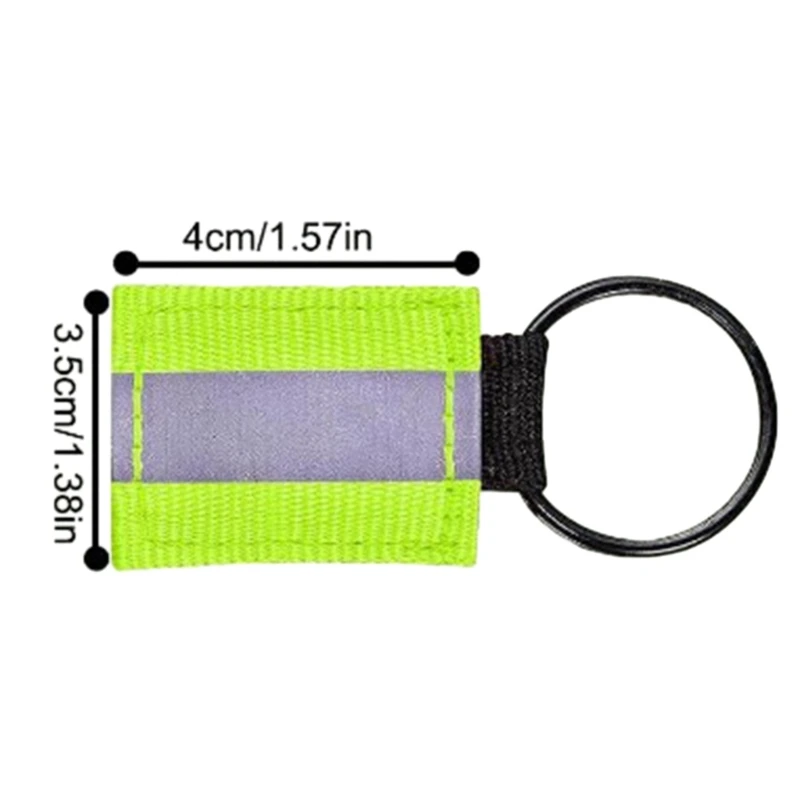 10pcs/set Reflective Keychain Charm Reflective Keychain Hanging for Night Safety Green Reflectors for Outdoor Activities