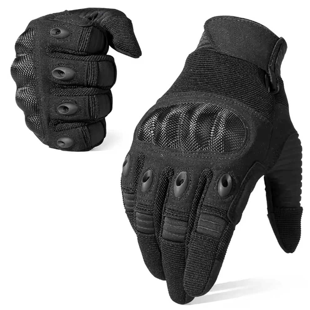 Men's Outdoor Touch Screen Tactical Gloves with Hard Shell Grip
