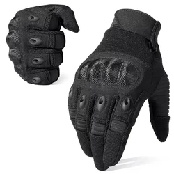 Men's Outdoor Touch Screen Tactical Gloves with Hard Shell Grip - M (Black)