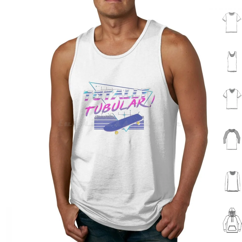 thumbnail image 1 of Camisetas sin mangas totalmente tubulares Chaleco sin mangas Cultura pop de los 80 Monopatín totalmente tubular Serie de televisión Max Things Stranger, 1 of 5