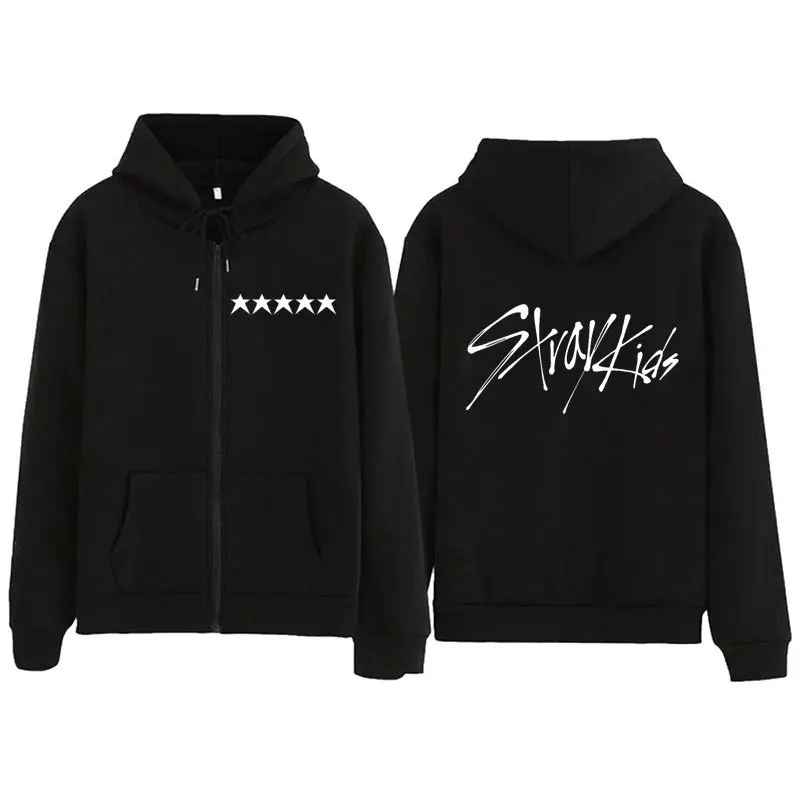 

Stray Kids 5 Star Zipper Hoodie Kpop Sweatshirt Jacket Women Men SKZ Coat Hoody Korean Fashion Classic Zip Up Hoodies Sudadera