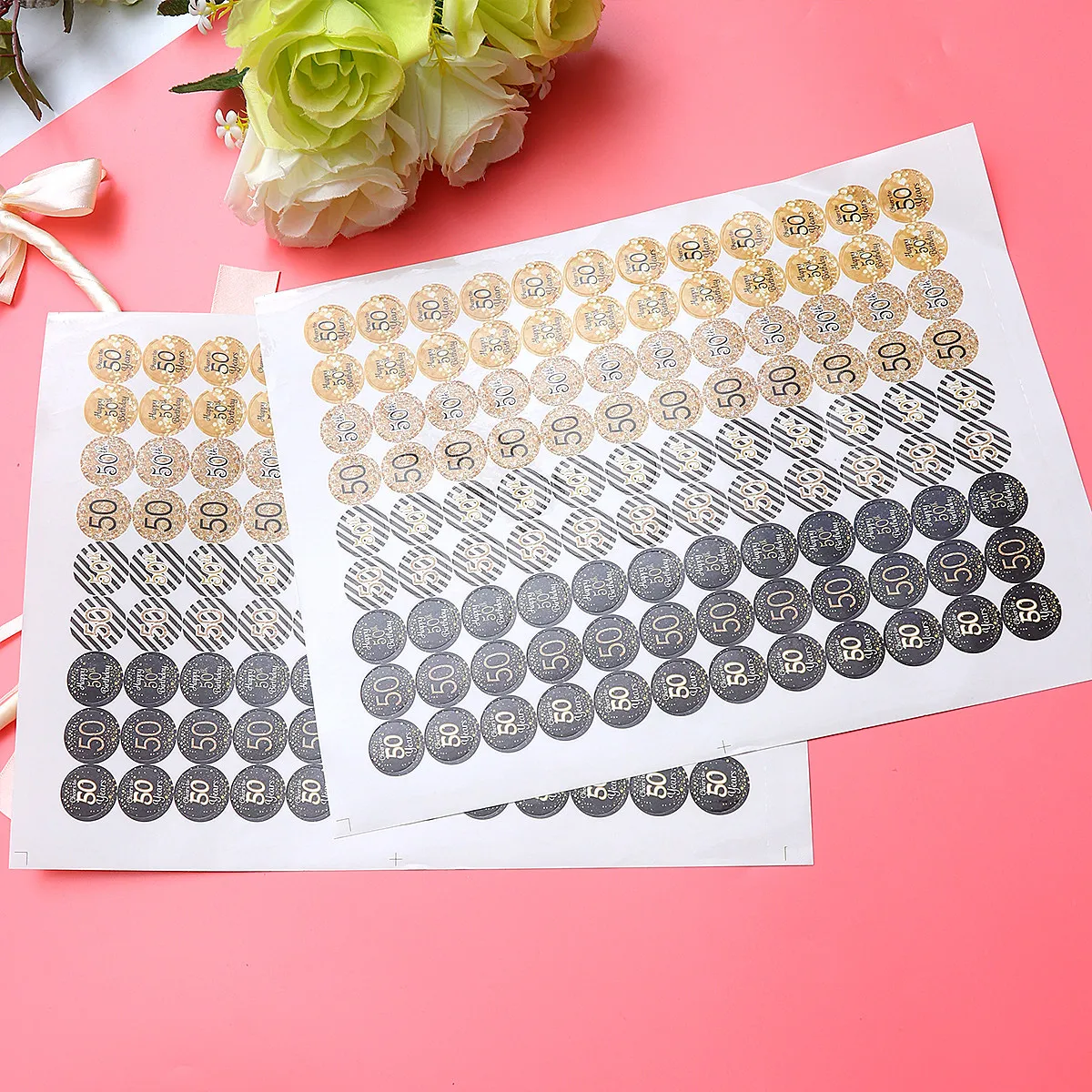 2 시트 친환경 숫자 스티커 생일 장식 파티 용품 기념일 테마 장식 테이블 표면 포장