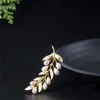 New 100% S925 Pure Silver Suit Exquisite Dress Jacket Freshwater pearl Women's Men Brooch olive Branch Accessories Jewelry 2
