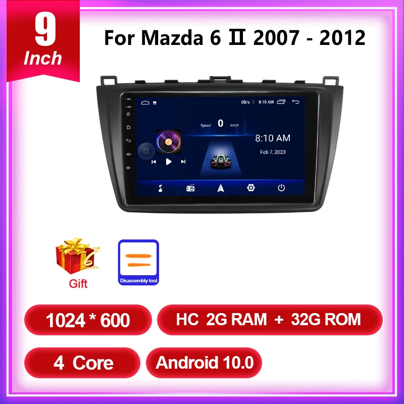 DAB+ 4G+64G Android13 Für Mazda 6 GH GG 2007-2012 GPS Navi Sat Carplay